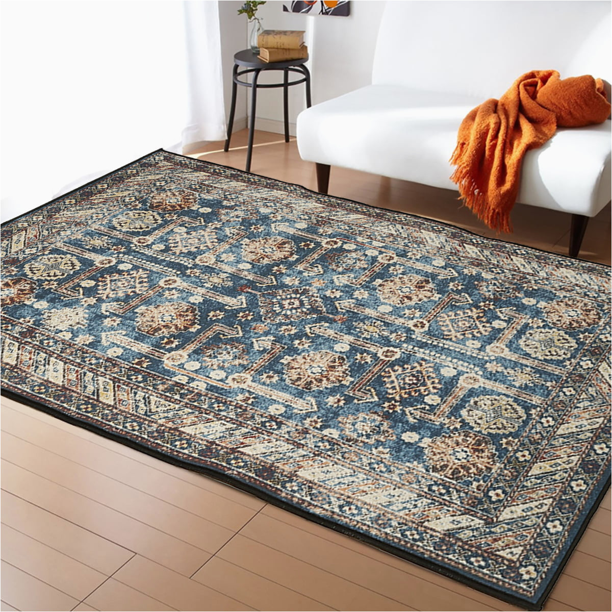 Washable Pet Friendly area Rugs Bohemian area Rug, Machine Washable Rug, Stain Resistant, Non-shed, Eco-friendly, Non-slip, Family & Pet Friendly, Recycled Fibers – Vintage …