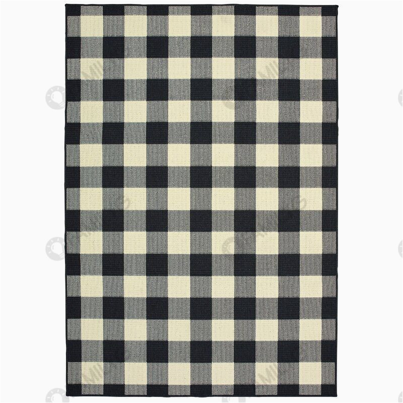 Wiest Gingham Check Black Indoor Outdoor area Rug Check Black Rug Outdoor area Rugs, Indoor Outdoor area Rugs …