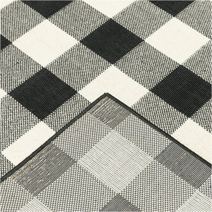 Wiest Gingham Check Black Indoor Outdoor area Rug Millwood Pines Wiest Gingham Check Black Indoor/outdoor area Rug …