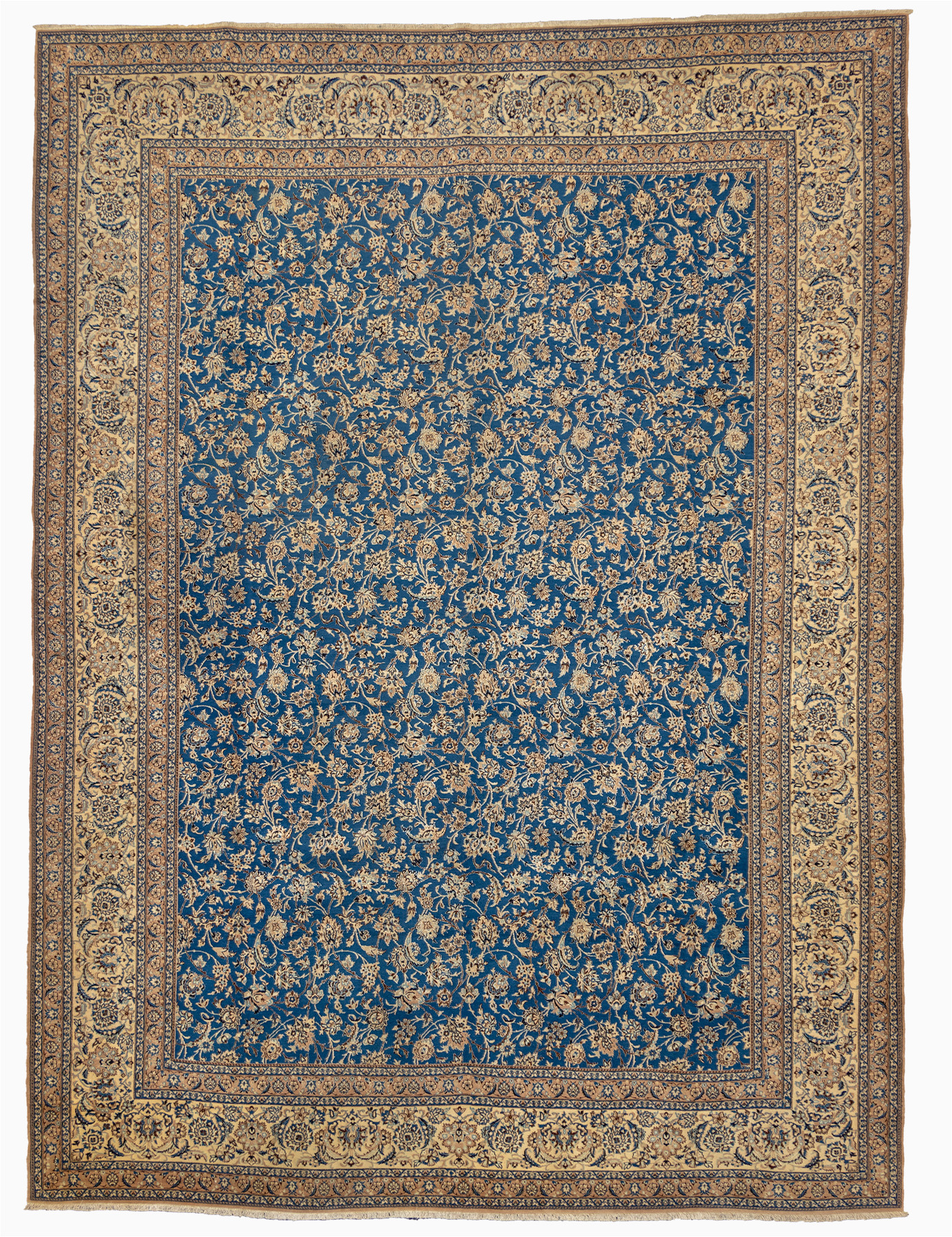 10×14 area Rugs On Sale Persian Nain 10×14 Blue Ivory Wool area Rug – oriental Rug Mart Inc