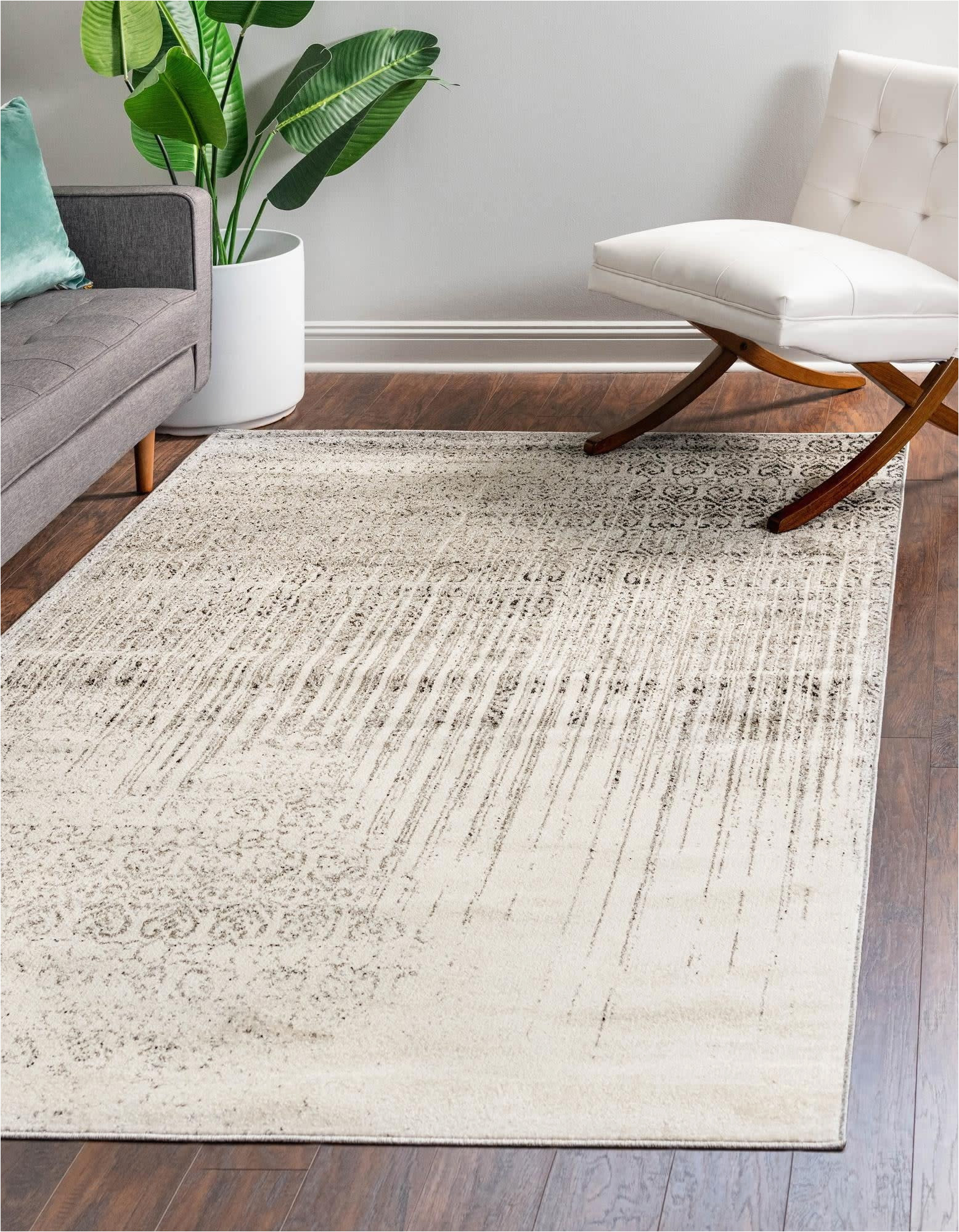 16 X 16 area Rug Unique Loom Del Mar Collection area Rug-transitional Inspired with Modern Contemporary Design, Rectangular 10′ 6″ X 16′ 5″, Gray/black