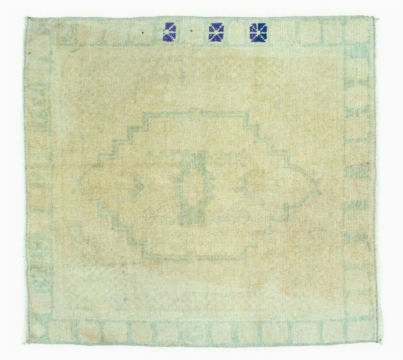 4 Square Bath Rug 2’4”x2’6” Vintage Turkish Square Rug,handmade Oushak Bath Rug,mat,door Mat