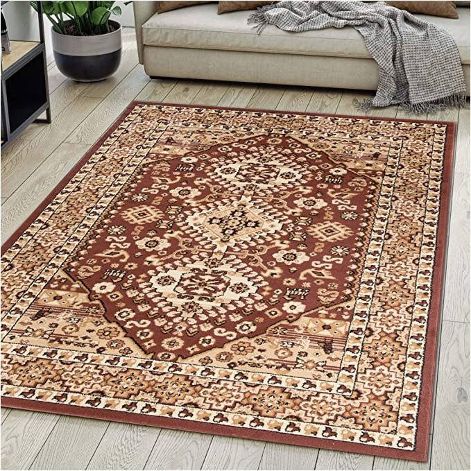 5×7 area Rugs at Home Depot oriental Rug Brown Classic Pattern Short Pile Ãko-tex Living Room …