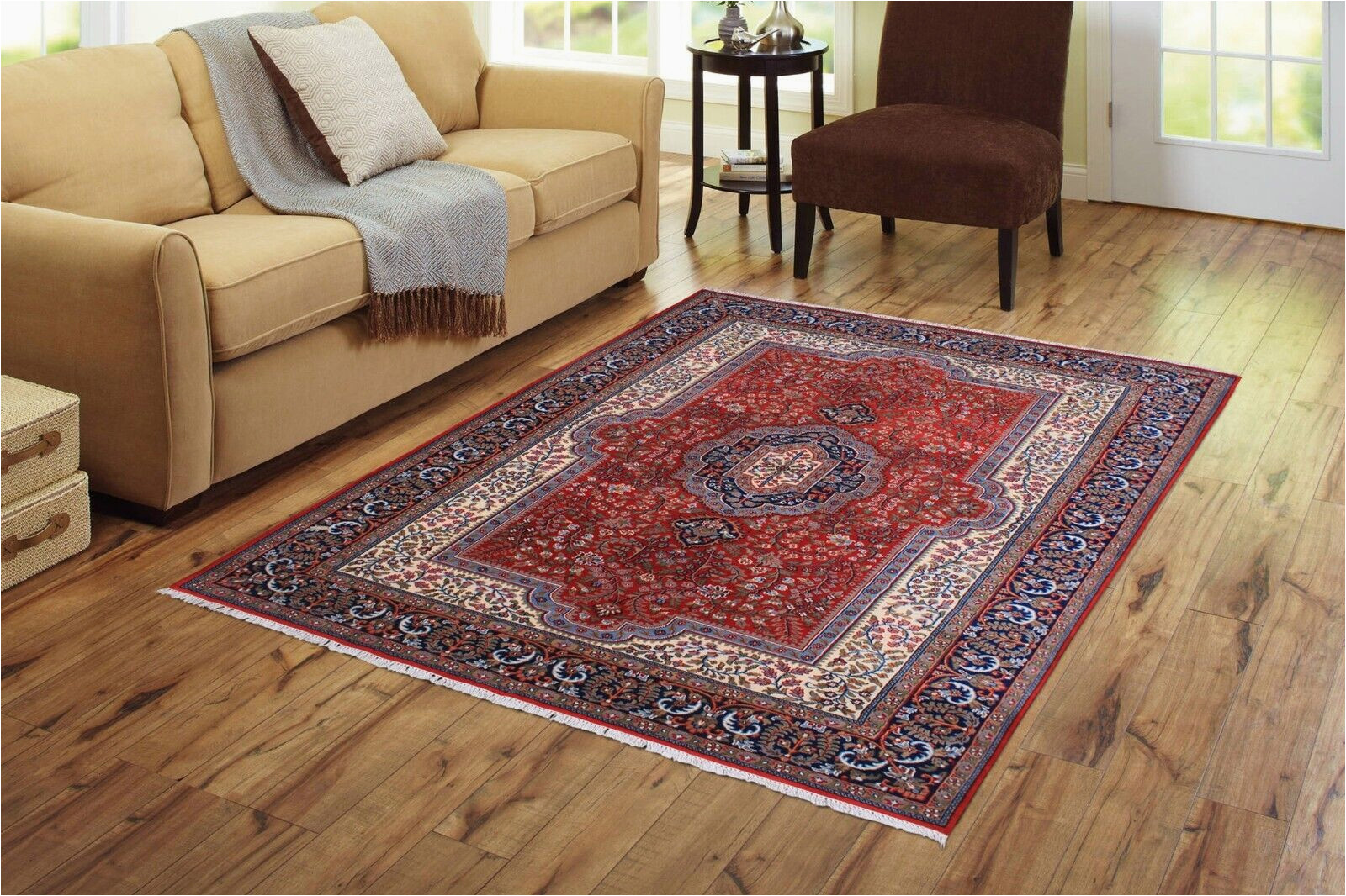 6×9 area Rugs for Dining Room Indian Handknotted Rug Decorative Wool area Rugs 6×9 Red Traditional Carpets