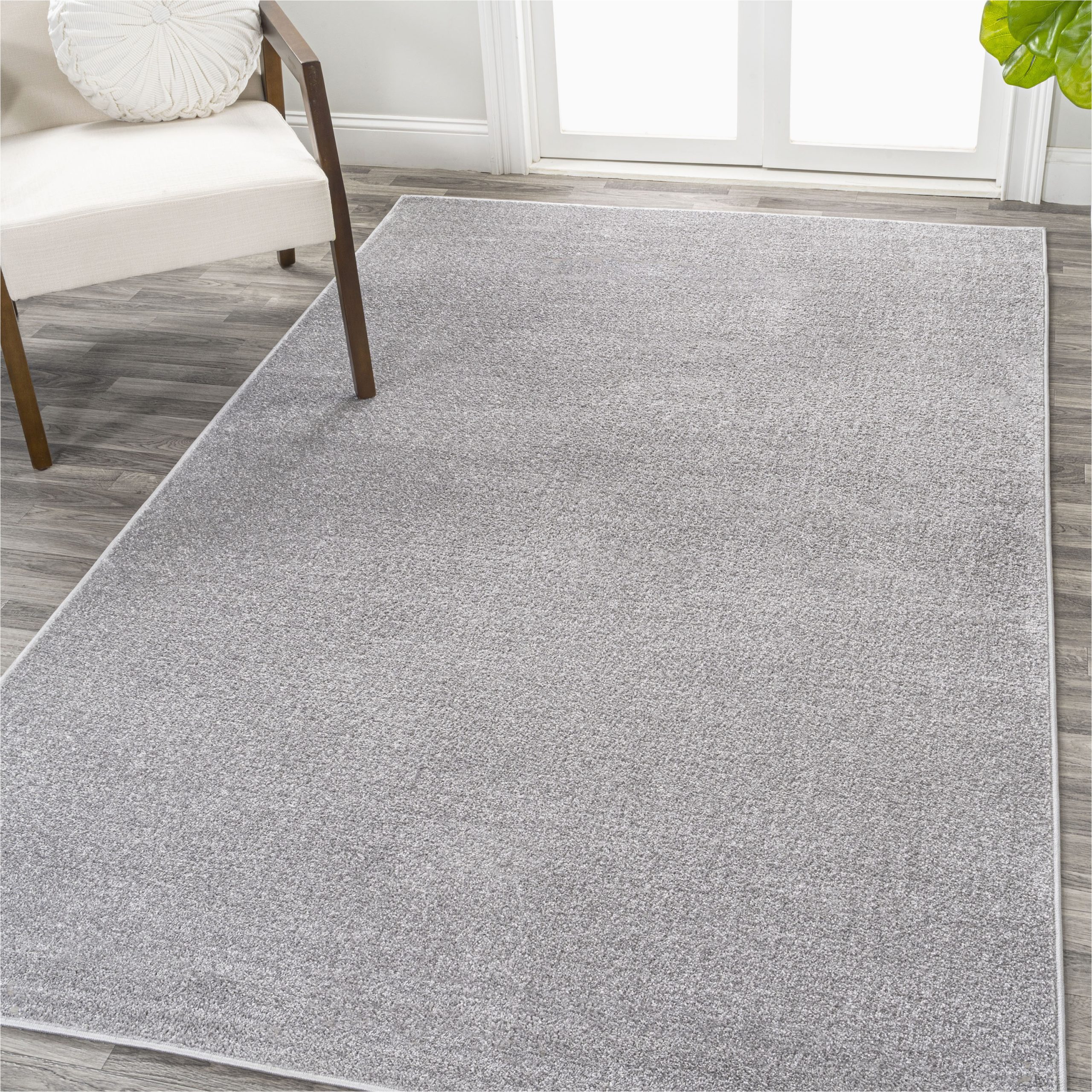 8×10 solid Gray area Rug Jonathan Y Supersoft 8 X 10 Light Gray Indoor solid Mid-century …