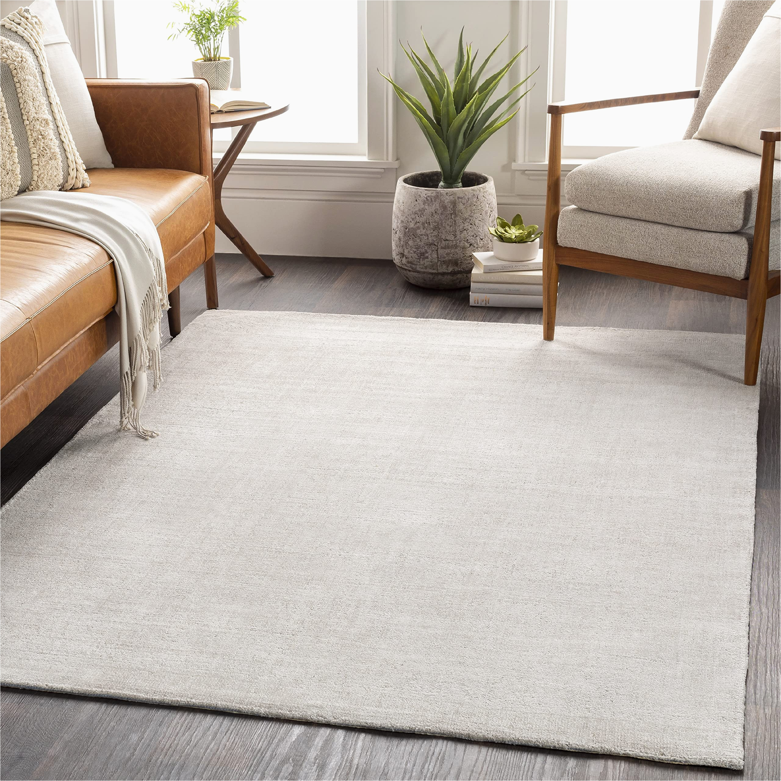 8×10 solid Gray area Rug Mark&day area Rugs, 8×10 Farnham solid and Border Light Gray area Rug Light Carpet for Living Room, Bedroom or Kitchen (8′ X 10′)