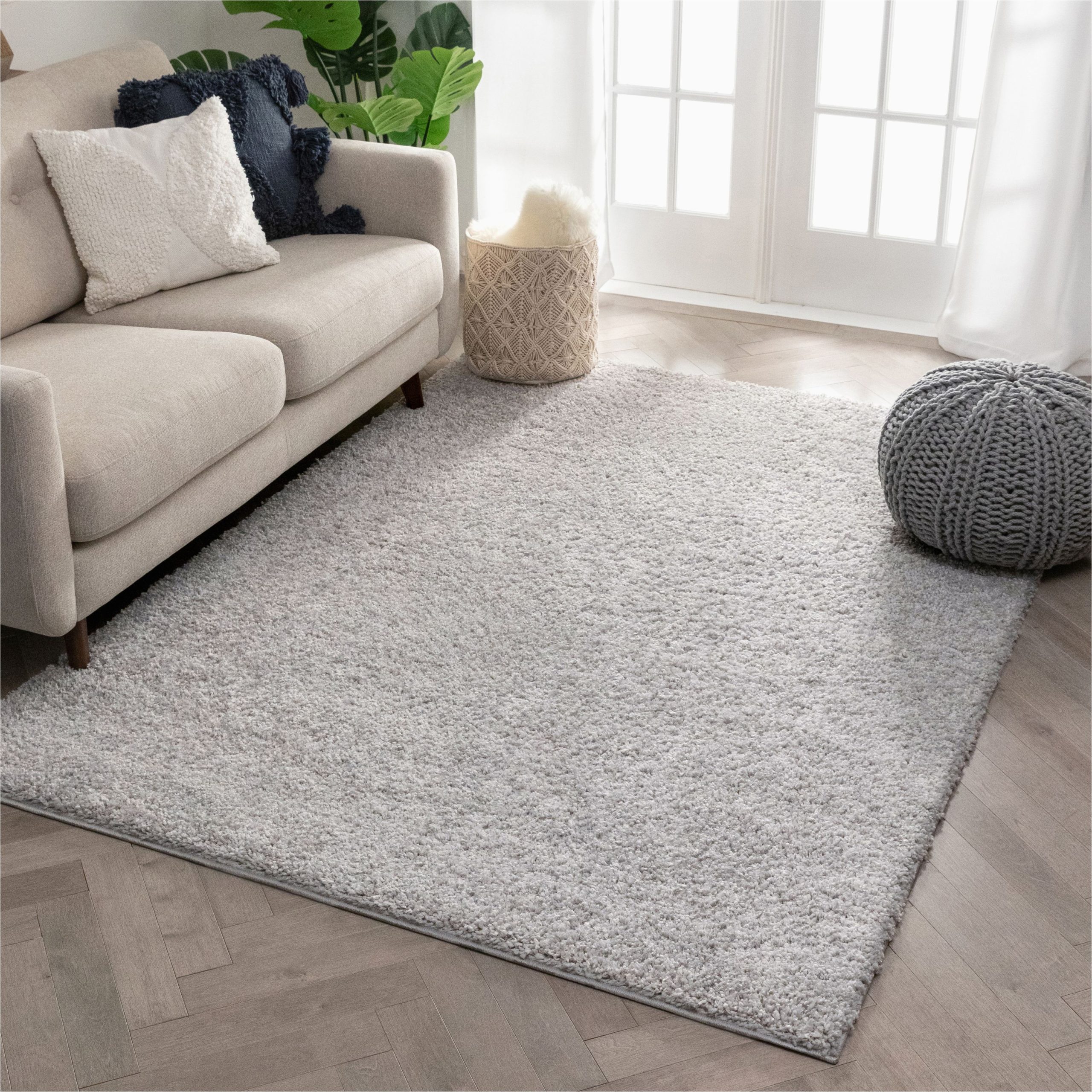 8×10 solid Gray area Rug Well Woven solid Color Light Grey soft Shag area Rug 8×10 8×11 (7 …
