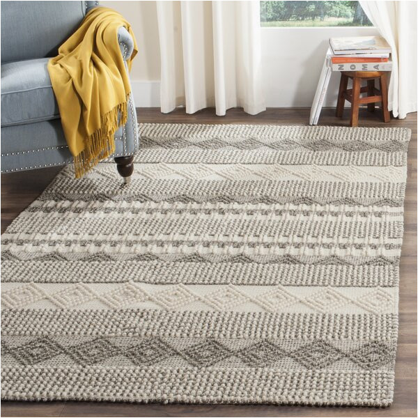 Area Rugs Vero Beach Fl Jacques Striped Handmade Tufted Wool/cotton Gray/ivory area Rug