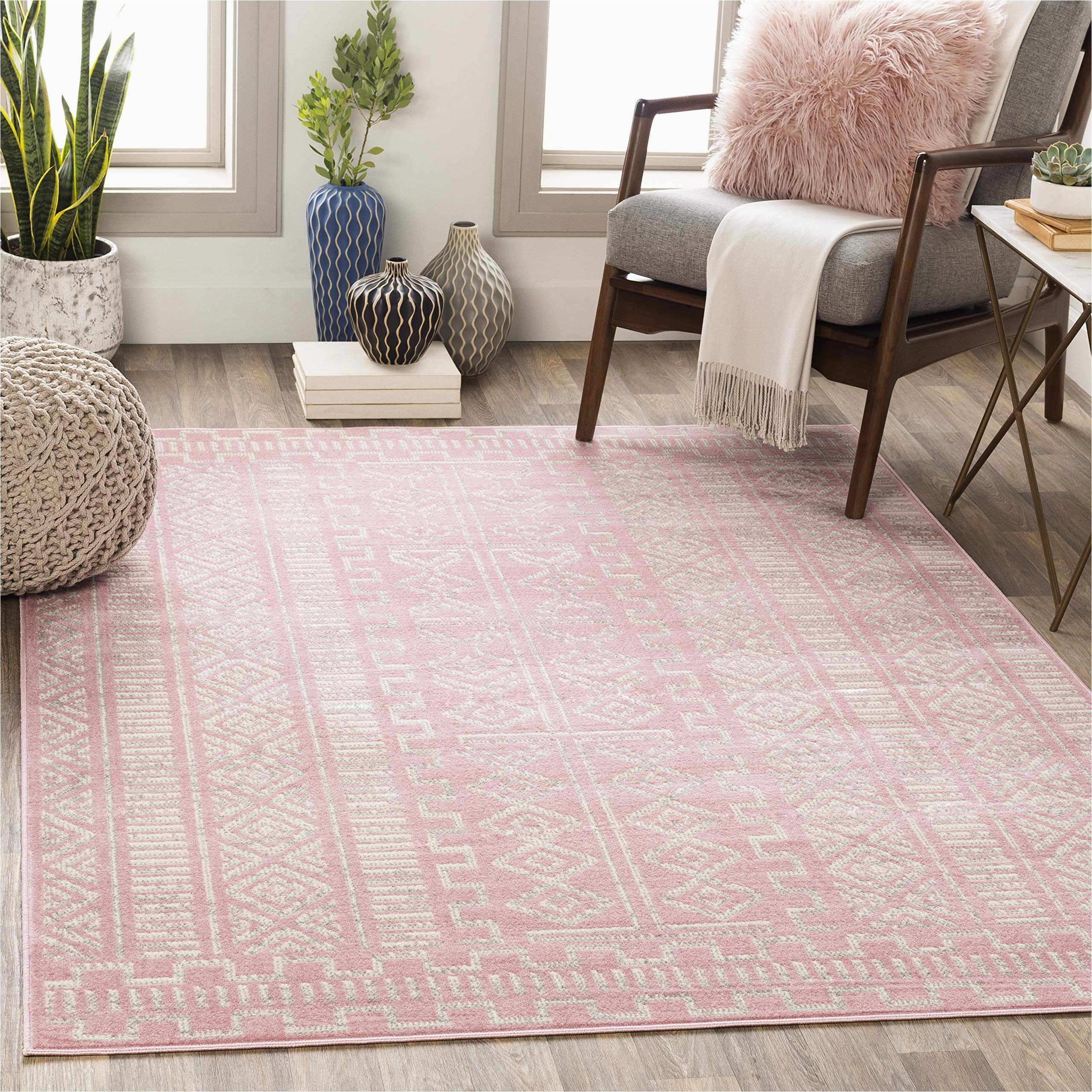 Area Rugs with Pink In them Amazon.com: Artistic Weavers Dianne area Rug 5’3″ X 7’3″, Pale …