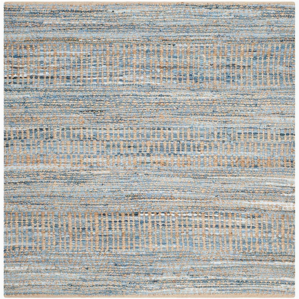 Bernd Hand Knotted Natural Blue area Rug Safavieh Cape Cod Natural/blue 8 Ft. X 8 Ft. Square Striped Distressed area Rug Cap353a-8sq – the Home Depot