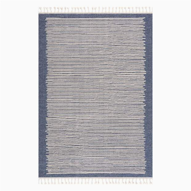 Biehl Hand Loomed Cotton Blue Beige area Rug Teppich Art 2231 Blau