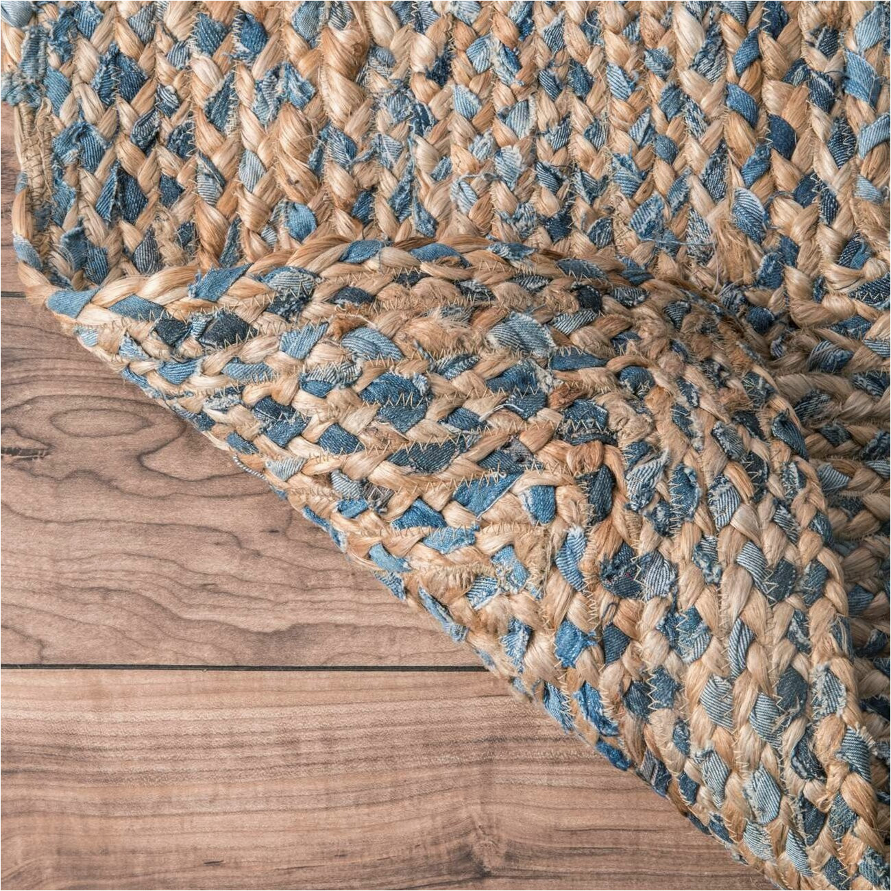 Destrie Hand Braided Blue area Rug Destrie Handmade Braided Blue/beige area Rug, Location: Indoor Use …