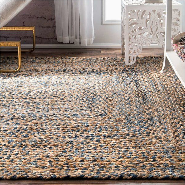 Destrie Hand Braided Blue area Rug Destrie Handmade Braided Blue/beige Rug area Rugs, Natural area …