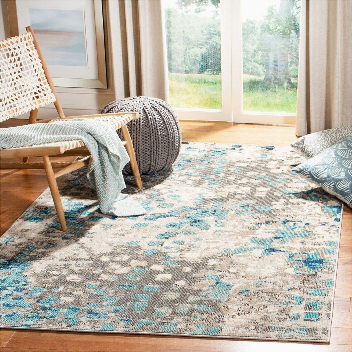 Discounted area Rugs with Free Shipping Contemporary Transitional Abstract Aqua Blue Gray area Rug **free …