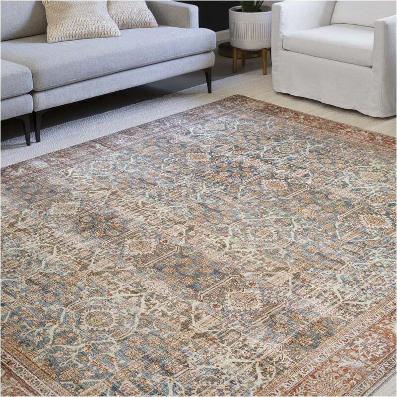 Djanira Ocean Rust area Rug Djanira oriental Power Loom Ocean/rust Rug-7’6″x9’6″