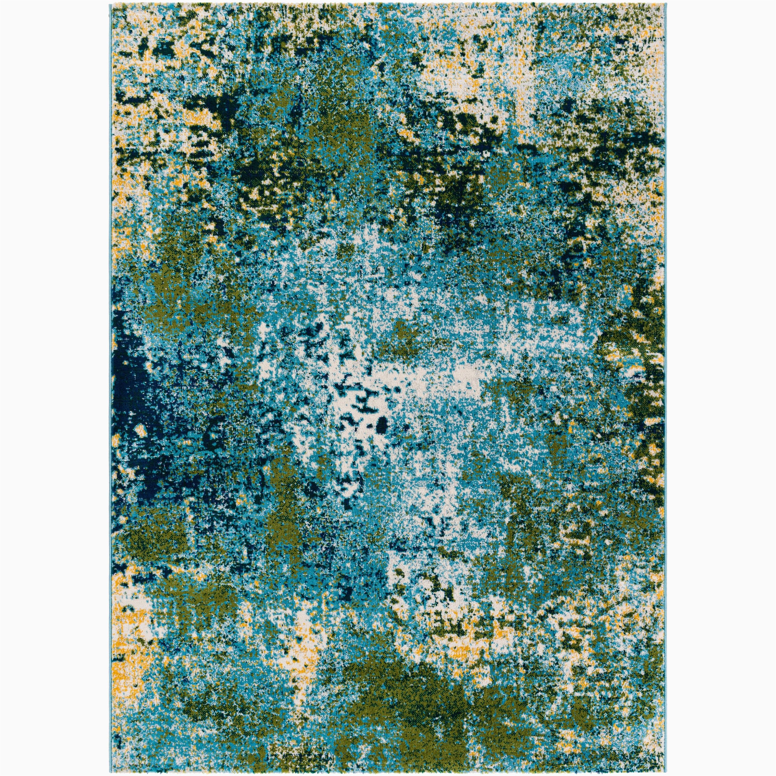 Dunmore Blue Green area Rug Chrys Vibrant Abstract area Rug