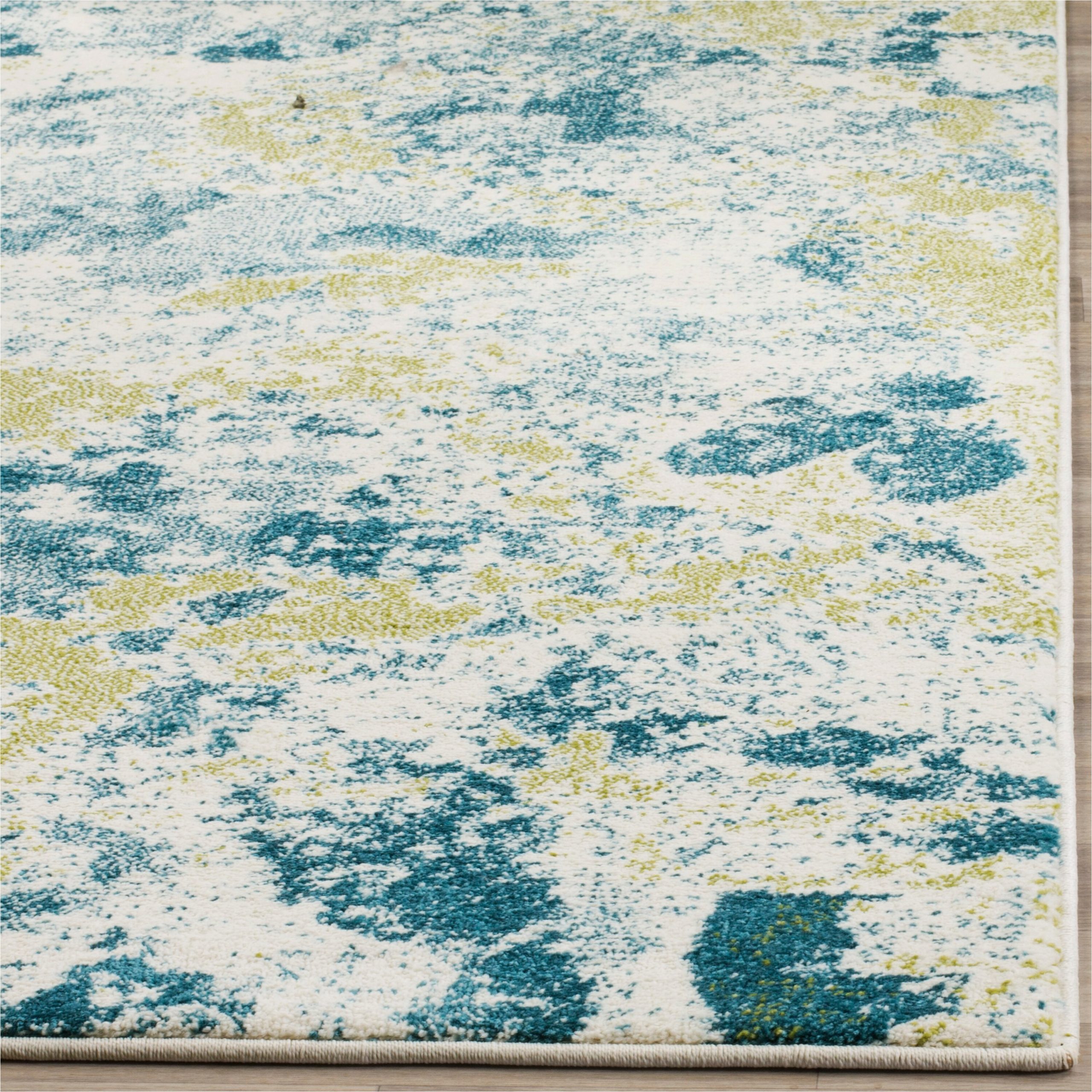 Dunmore Blue Green area Rug Safavieh Watercolor Clive 7 X 9 Ivory/light Blue Indoor Abstract …