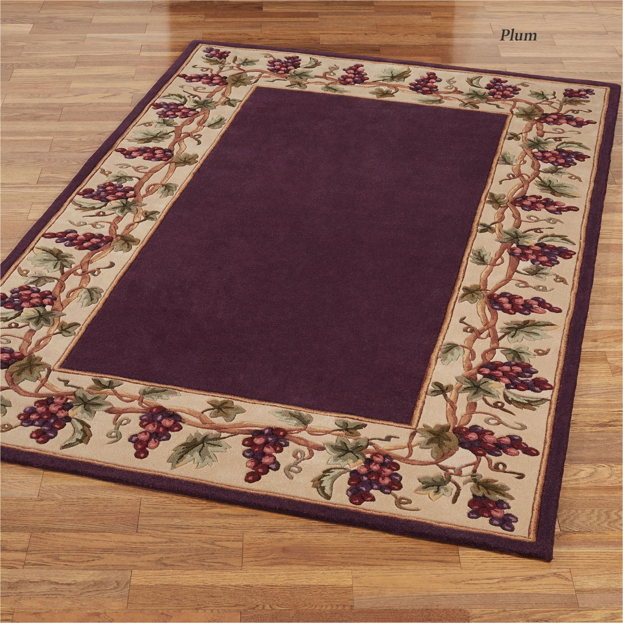 Grapes Napa Border area Rugs Bordeaux Grape Border Wool area Rugs