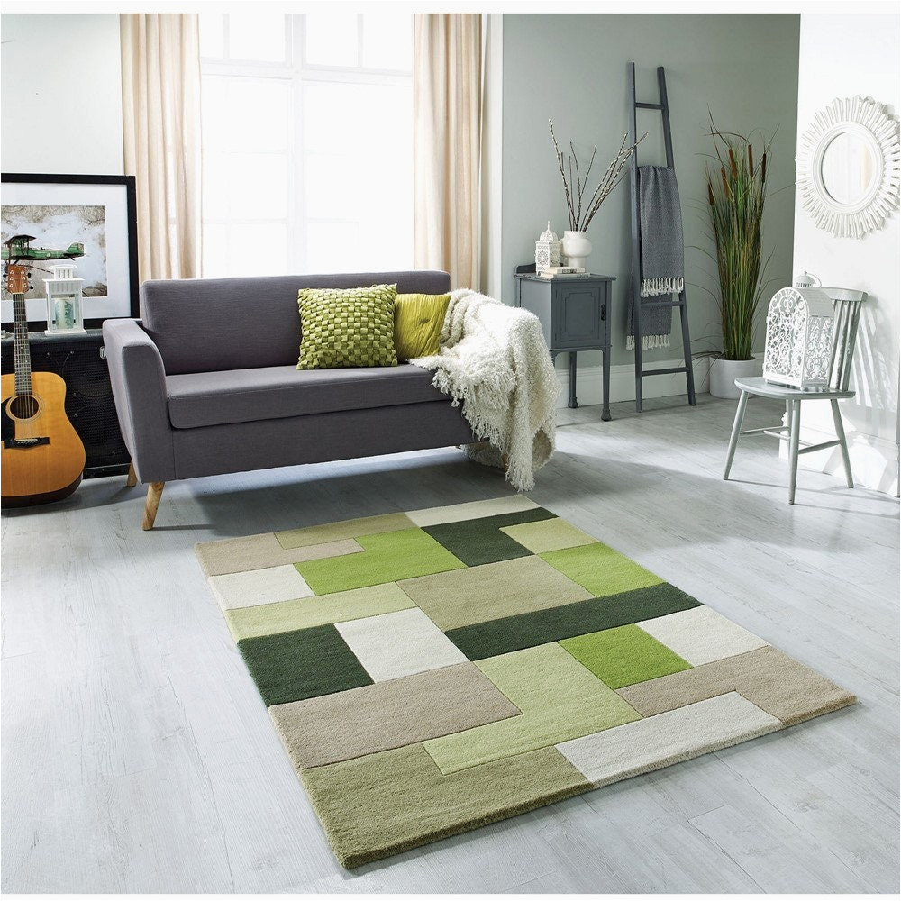 Green Living Room area Rugs Abstrakte GrÃ¼ne Collage Pastell Tufted Designer Wolle Teppich …