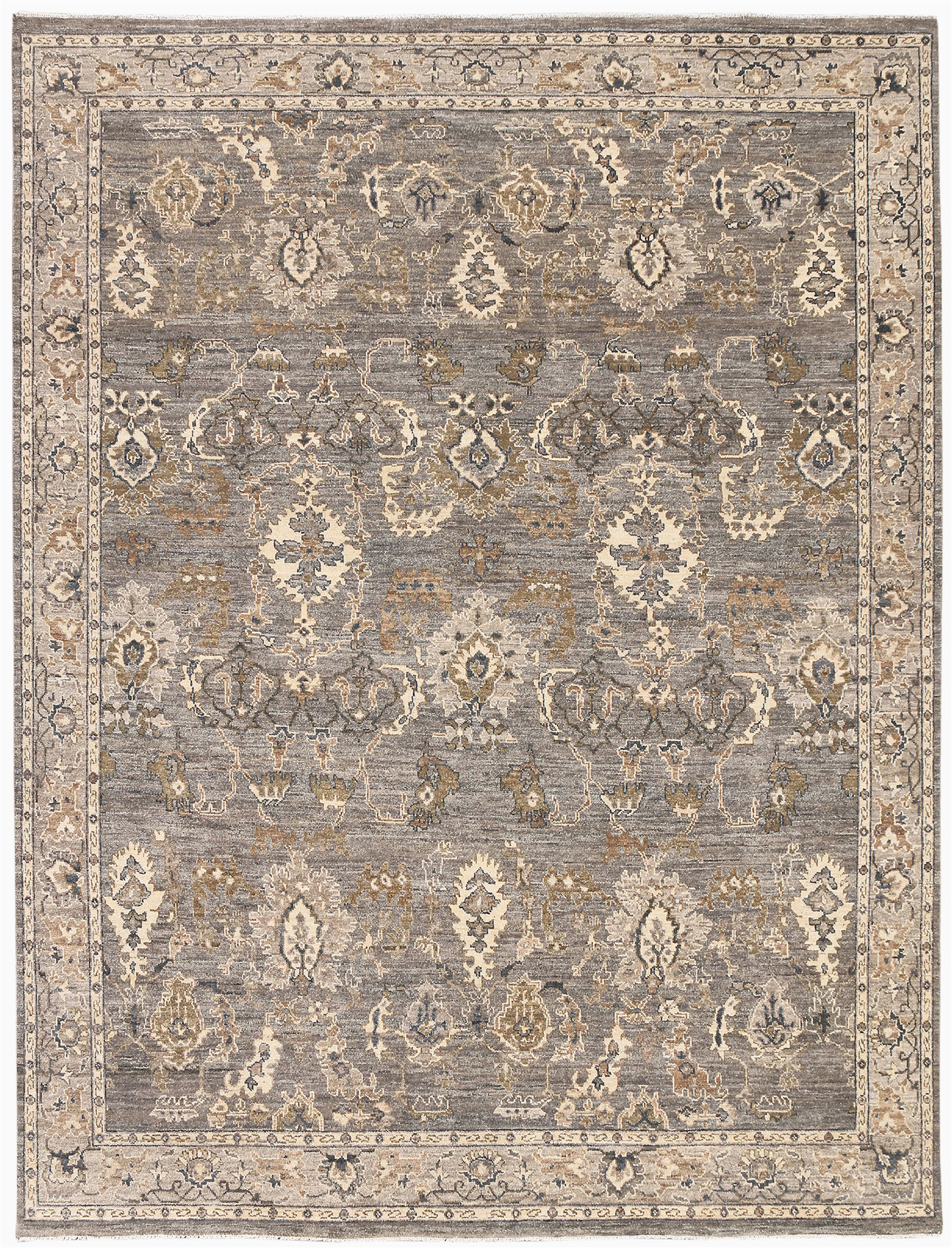 Grey and Ivory area Rug 8×10 Hand Knotted Wool 8×10 Grey Ivory area Rug