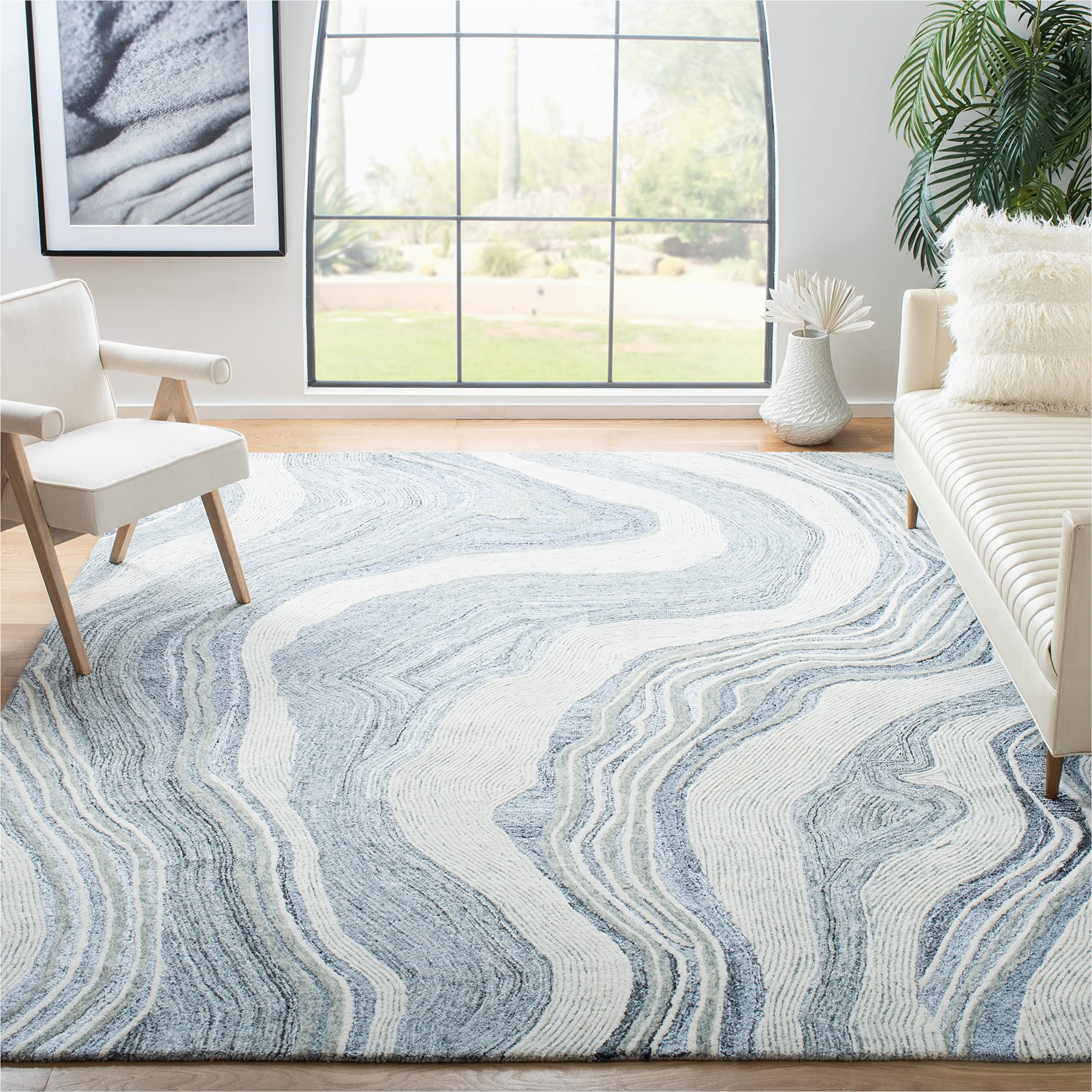 Grey and Ivory area Rug 8×10 Safavieh Fifth Avenue Collection 8′ X 10′ Grey/ivory Ftv121f Handmade Modern Abstract Wool area Rug