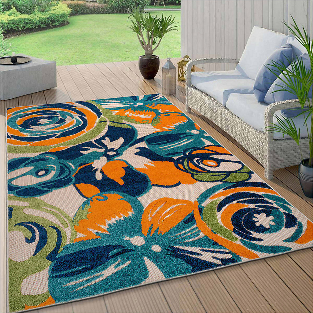 Large area Rugs at Kohls World Rug Gallery Modern Large Floral Flowers Indoor Outdoor Rug …