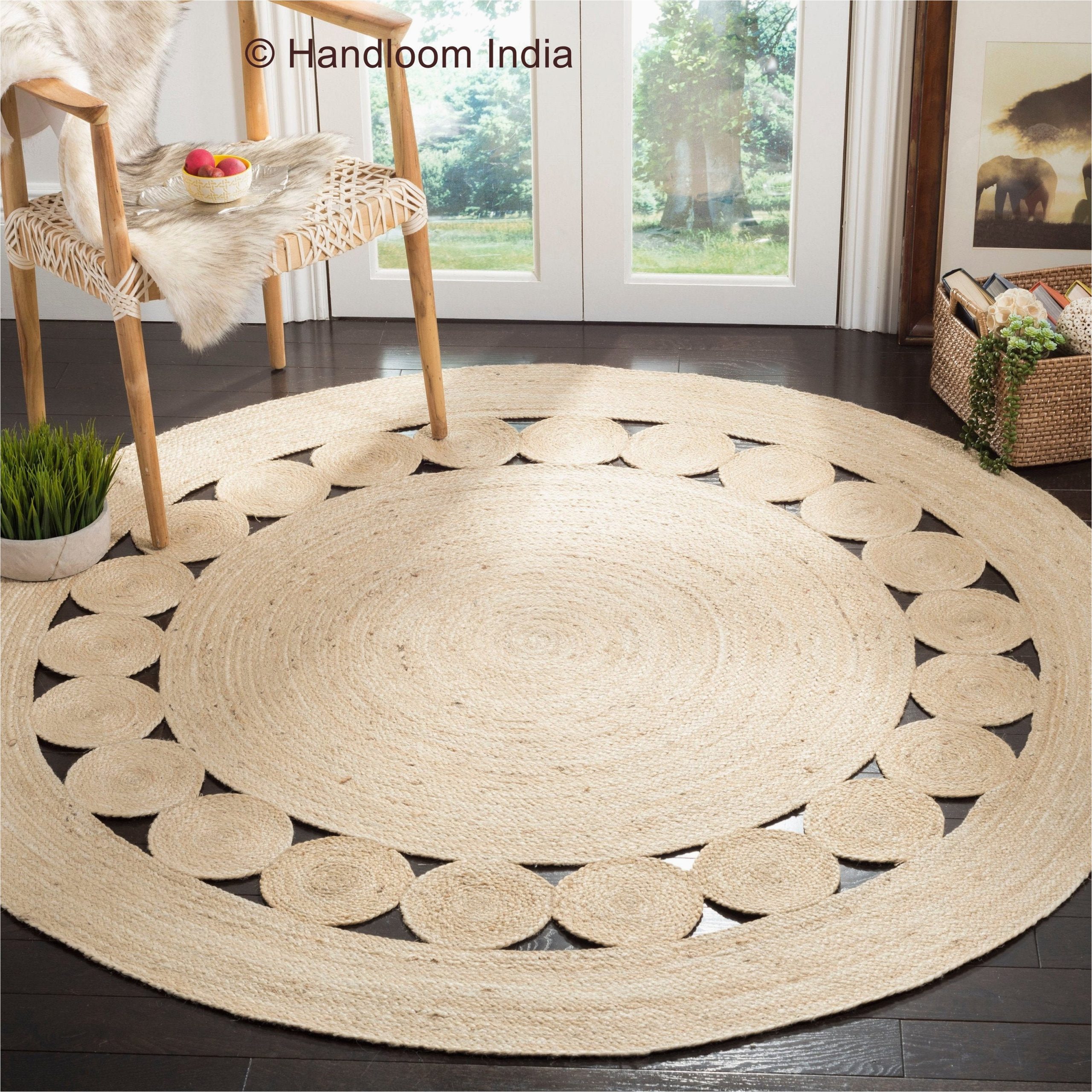 Large Round area Rugs for Sale Extra Large 6 Feet Round Rugs for Living Room, Hand-braided Jute Bedroom Round Rugs 4 Ft, Dining Room Rugs, Entryways Rugs, Patio area Rugs