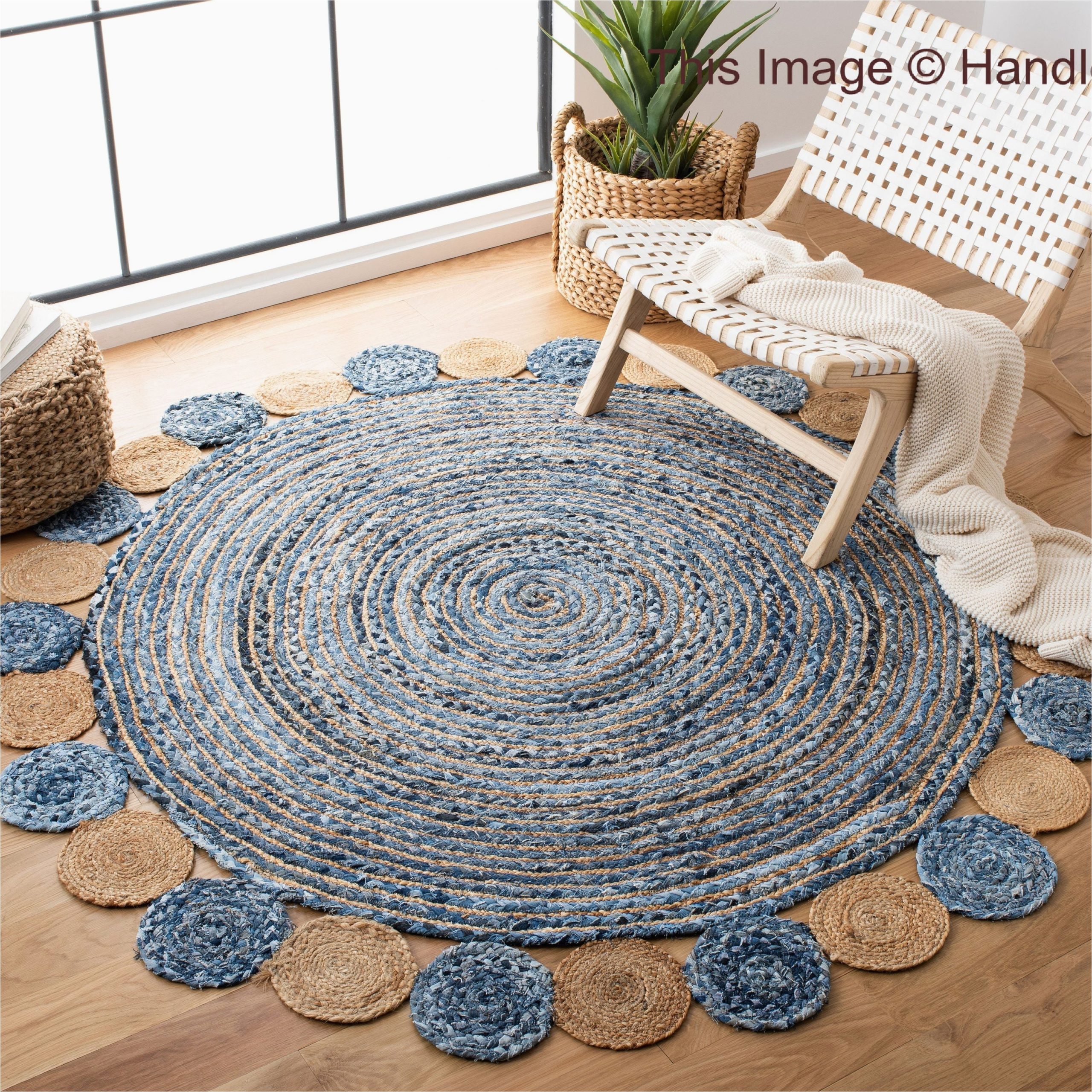 Large Round area Rugs for Sale Hand-braided 5 Feet Round area Rug for Living Room On Sale, Extra Large Reversible Bedroom area Rug 4 X 4 with Free Shipping