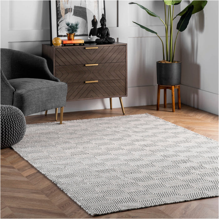 Marcelo Hand Tufted Wool Cotton Ivory area Rug Hand Woven Ago area Rug
