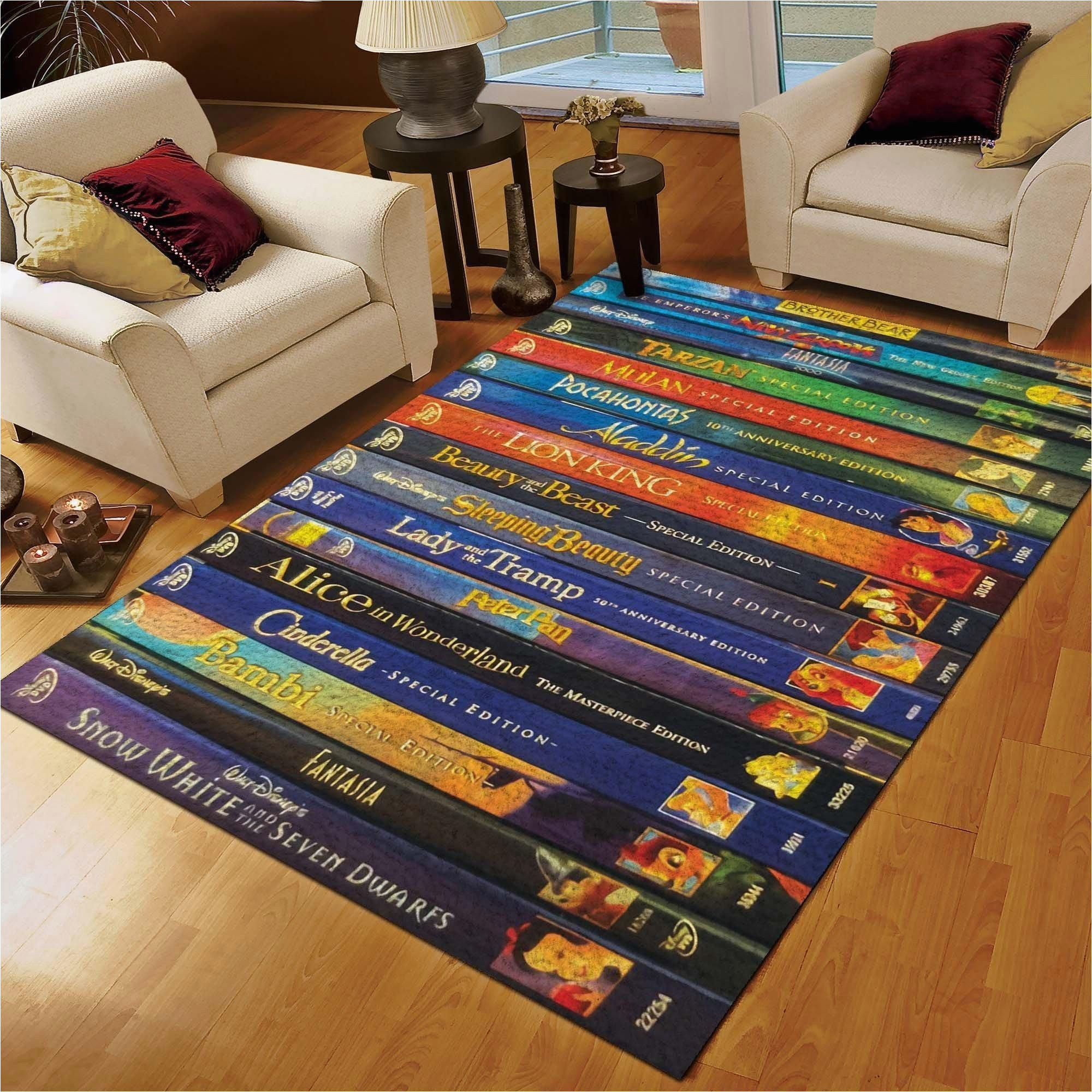 Movie theater themed area Rugs All Disney Movies Dvd Living Room area Rug- Kitchen Rug- Floor …
