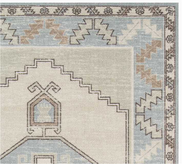 Moyer Indoor Light Blue area Rug Lenora Persian-style Rug Pottery Barn