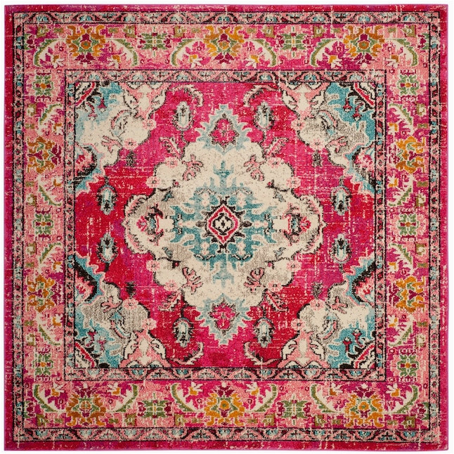 Moyer Indoor Light Blue area Rug Safavieh Monaco Mahal 7 X 7 Pink Square Indoor Distressed/overdyed …