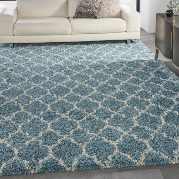 Nourison Amore Aqua area Rug Nourison Amore Shag Trellis Aqua 7’10” X 10’10” area Rug, (8′ X 11 …