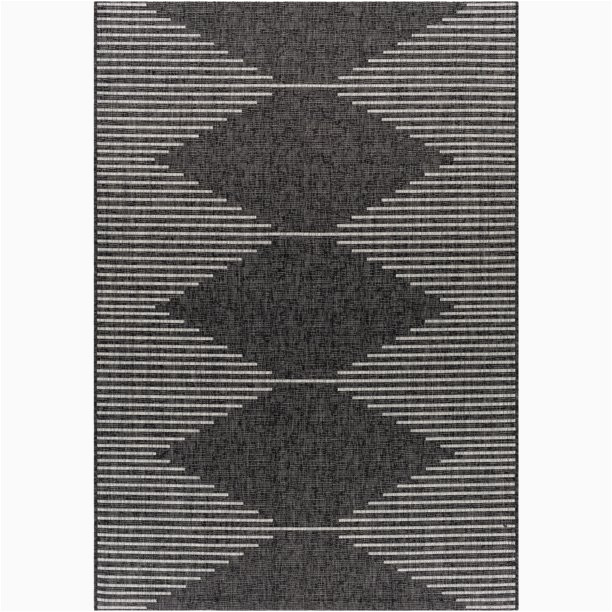 Rhodes Black Charcoal area Rug Rhodes Charcoal 2′ X 2’11” Global Indoor/outdoor Rectangle area Rug