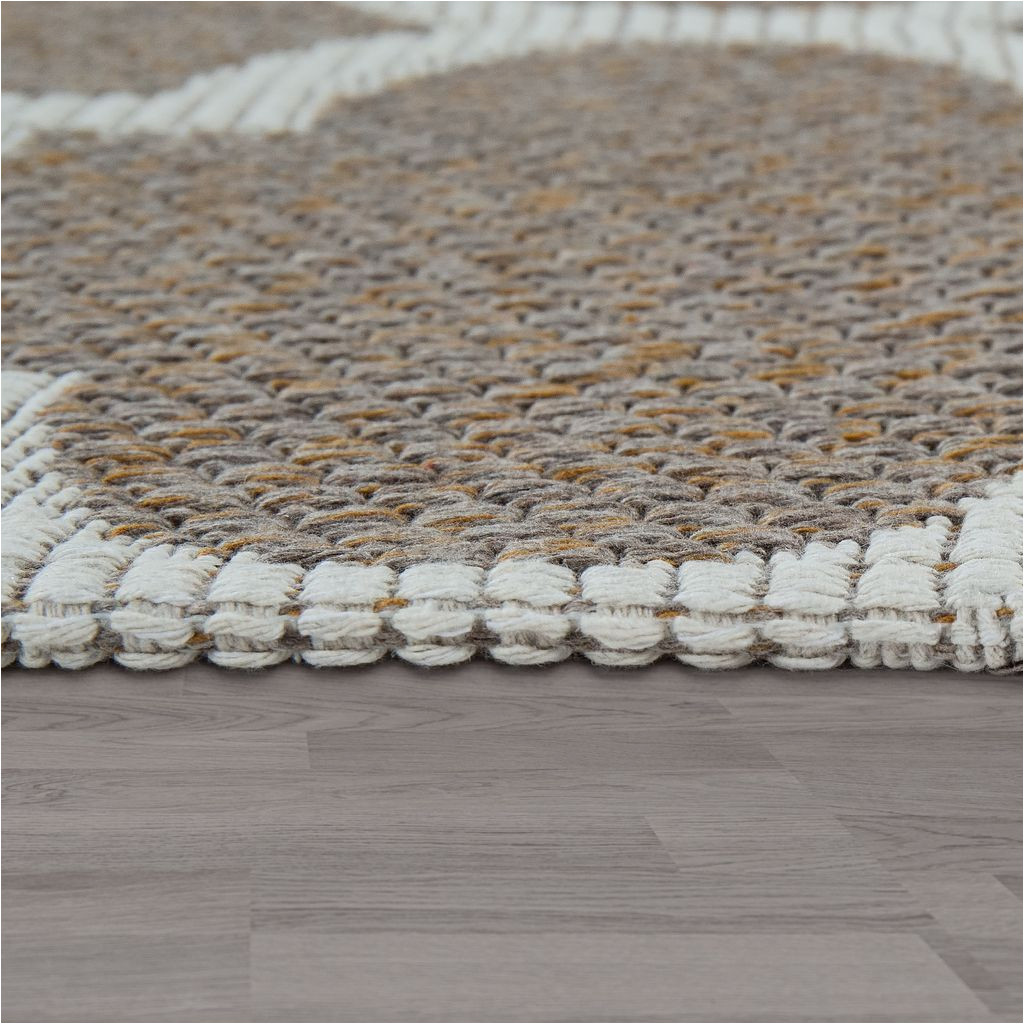 Sauget Hand Woven Black Ivory area Rug Teppich Wohnzimmer orient Muster Marokkanisches Design Modern Beige Creme, GrÃ¶sse:120×160 Cm