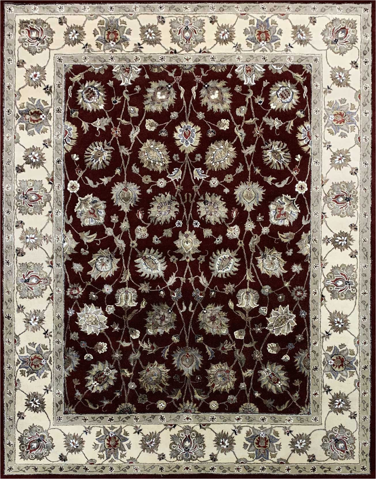 Silk and Wool area Rugs Hand Made Wool A.silk Ivory Red area Rug – Imperial Carpet & Home