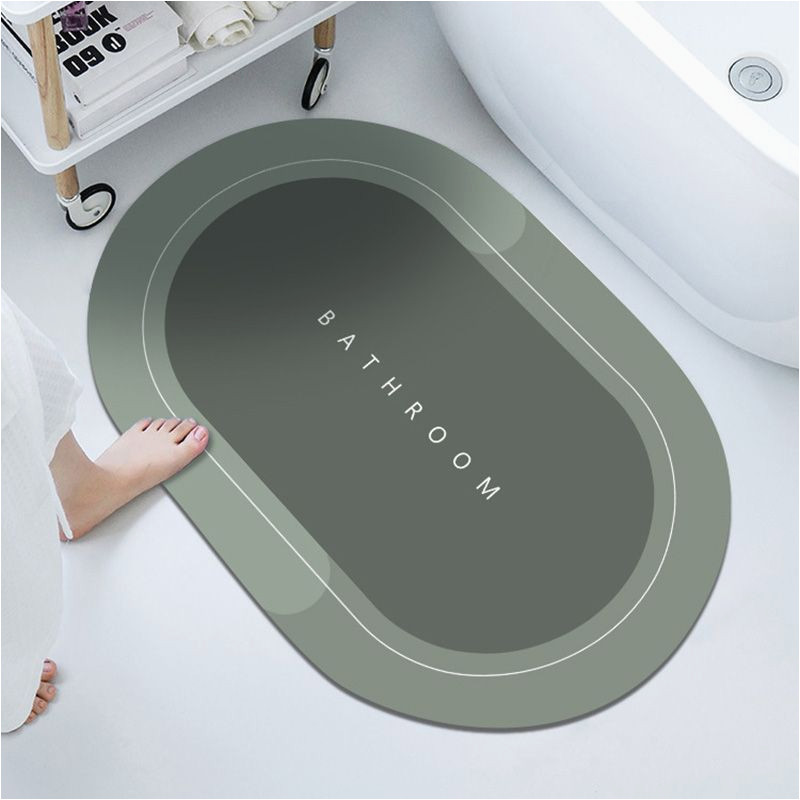 Super Absorbent Bath Rug 1pc Diatom Mud Oval Classic Floor Mat, Super Absorbent Floor Mat …
