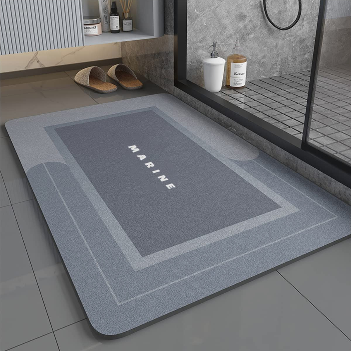 Super Absorbent Bath Rug Mdxmy Super Absorbent Floor Mat Quick Dry Shower Rugs and Mats Non-slip Easy to Clean Bath Mat (square Blue, 16″x24″)