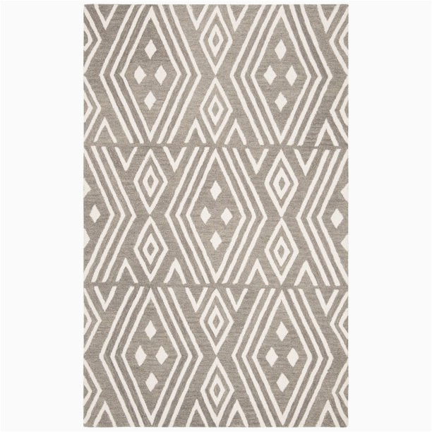 Vedika Gray Cream area Rug Vedika Hand-tufted Wool/cotton Gray/ivory area Rug, Material: Cotton; Wool, Construction: Handmade