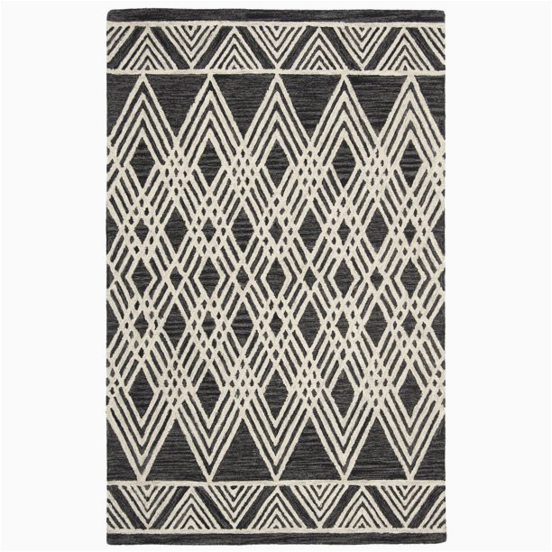 Vedika Gray Cream area Rug Vedika Hand-tufted Wool Ivory/charcoal area Rug, Technique: Tufted, Backing Material: Yes