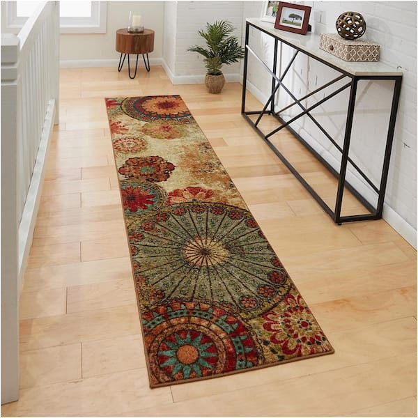 Washable area Rugs and Runners Mohawk Home Caravan Medallion Multi 2 Ft. X 8 Ft. Machine Washable …