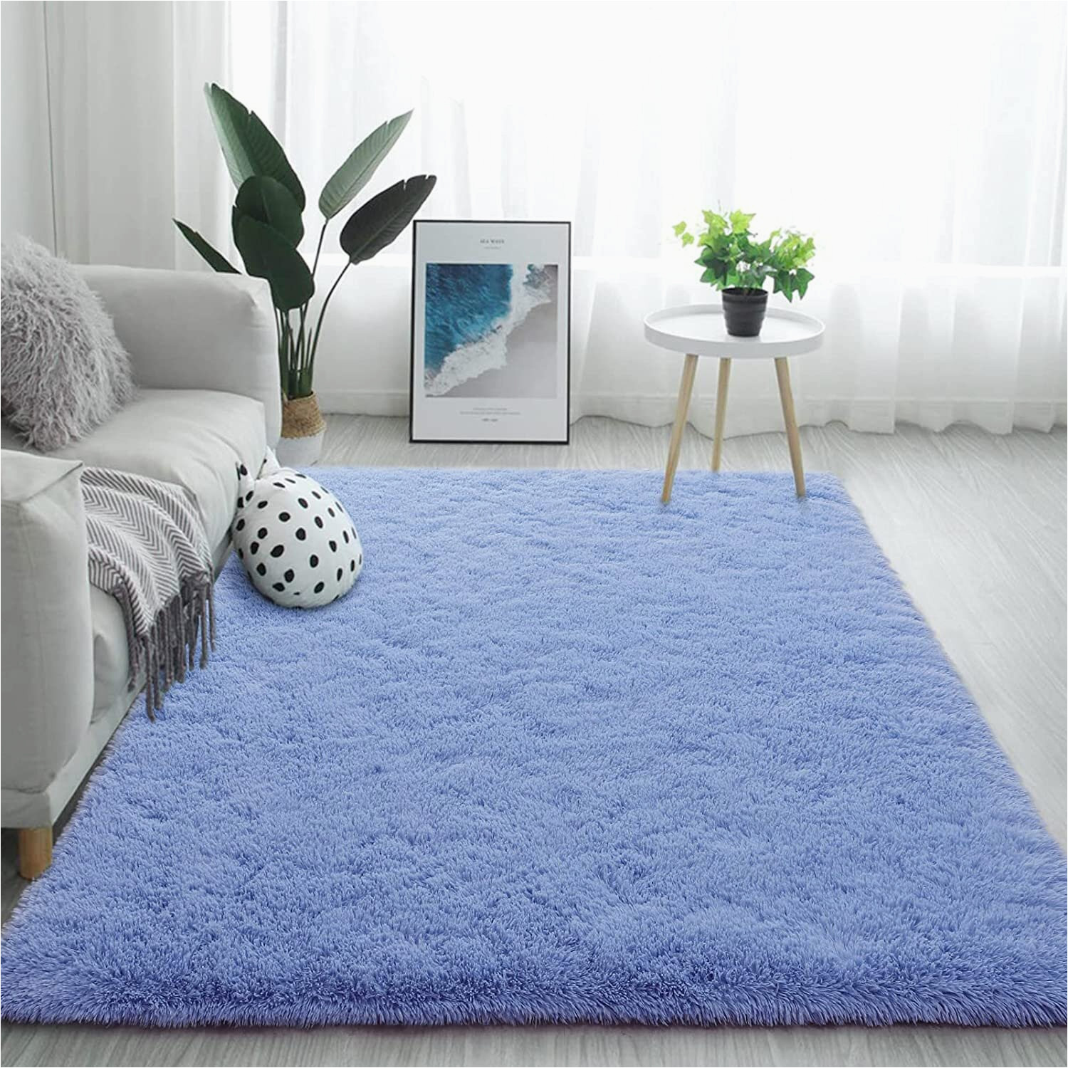 Wayfair area Rugs 4 X 6 Nell solid Color Machine Braided Rectangle 4 X 6 Natural Fibers area Rug In Blue