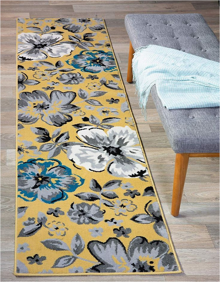 Yellow Gray Blue Rug Floral Yellow Gray Teal Blue area Rugs Blue area Rugs, Blue and …