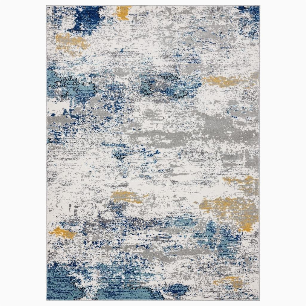 Yellow Gray Blue Rug Victoria 9146 Abstract area Rug
