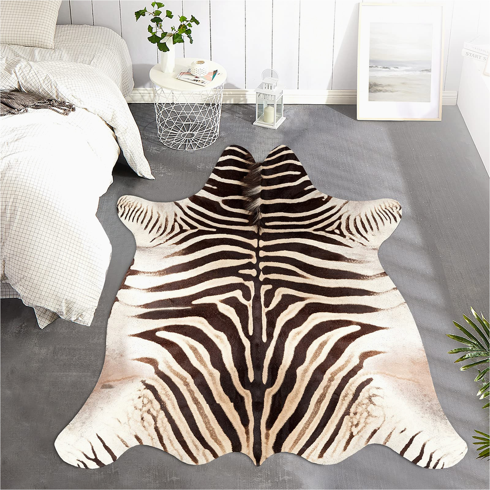 Zebra Print area Rugs Target Jinchan Zebra Print area Rug Faux Skin Cowhide Animal Design Mat Faux Suede Safari Rug Indoor Floorcover for Bedroom Living Room 5×7 Safari Design