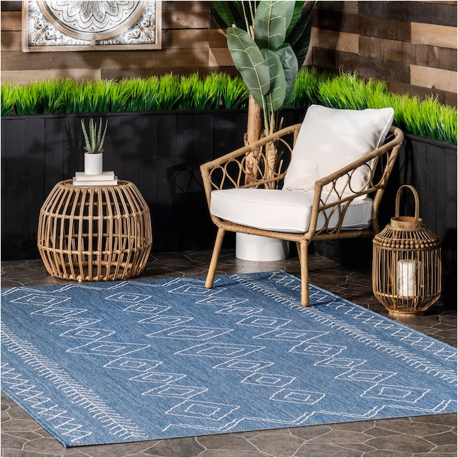 10 X 14 Outdoor area Rugs Nuloom 10 X 14 Blue Indoor/outdoor Geometric area Rug In the Rugs …