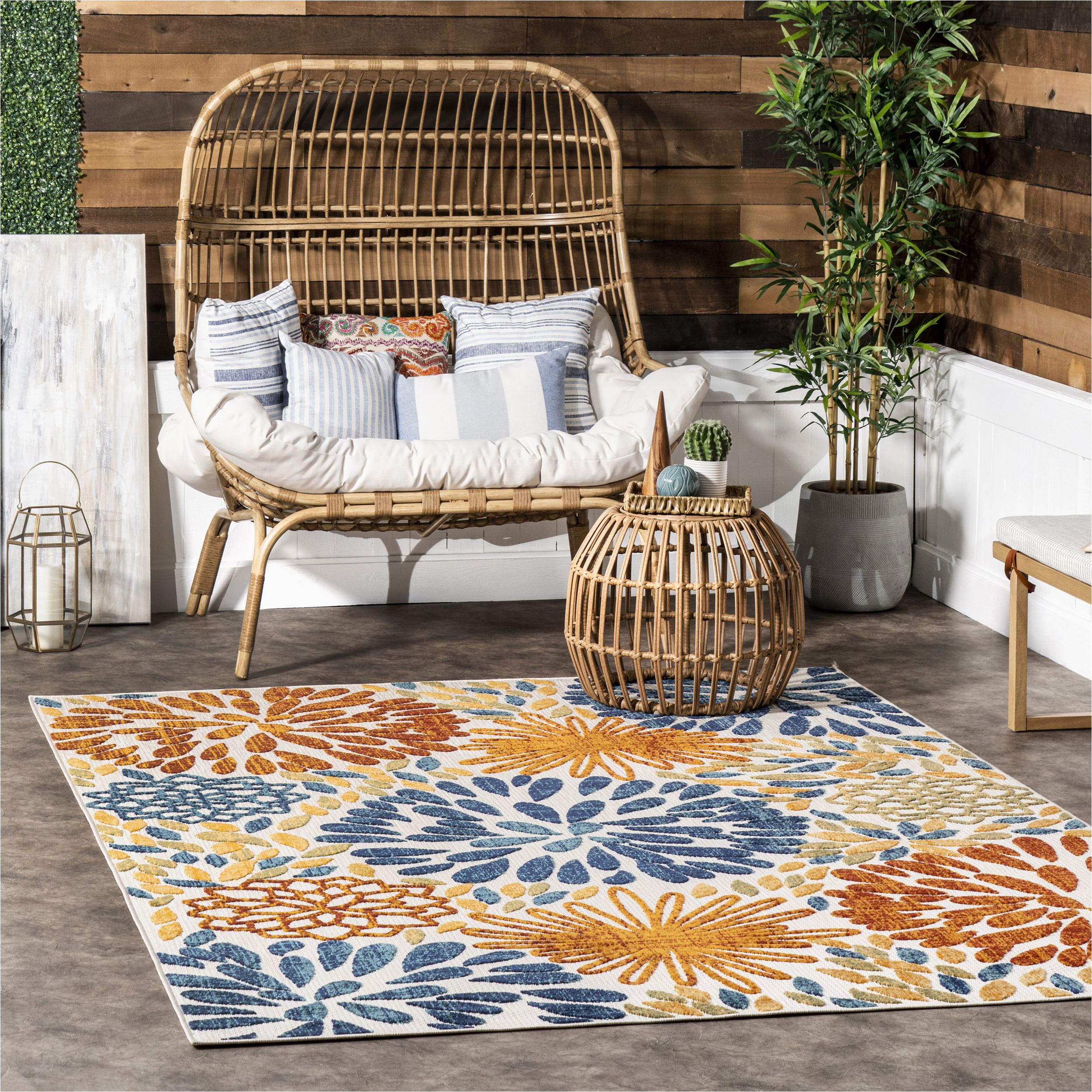 10 X 14 Outdoor area Rugs Nuloom Floret Transitional Indoor/outdoor area Rug, 10′ X 14′, Blue