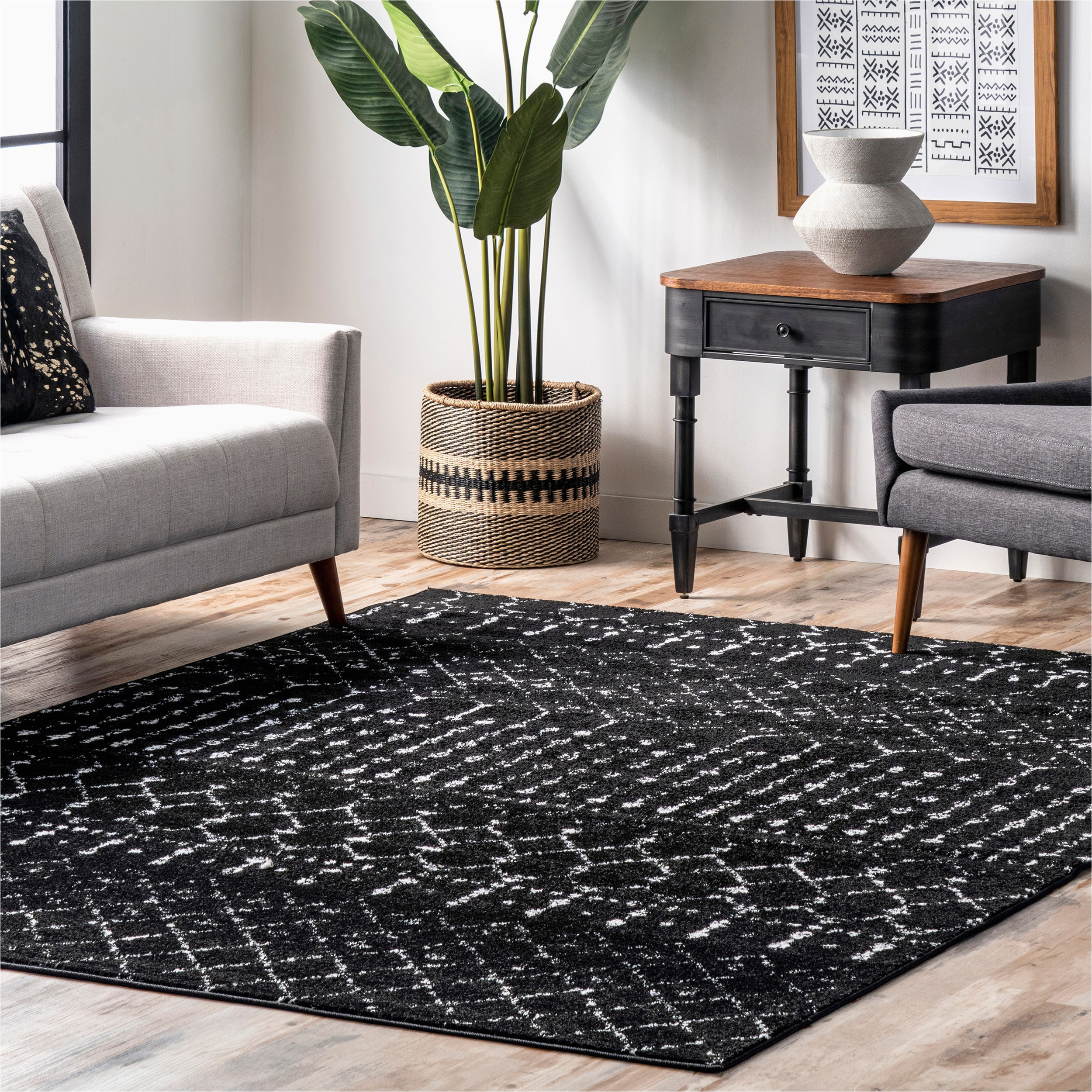 4 X 6 area Rugs Near Me Nuloom Bodrum 4 X 6 Black and White Indoor Geometric area Rug