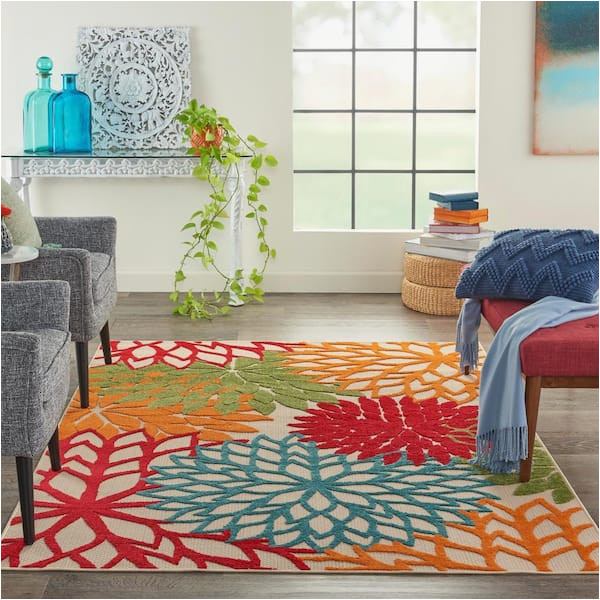 4 X 6 Green area Rugs Nourison Aloha Green 4 Ft. X 6 Ft. Floral Modern Indoor/outdoor …