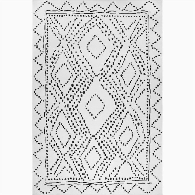 4 X 6 Washable area Rugs Nuloom Revel 4 X 6 Ivory Indoor Geometric Washable area Rug In the …